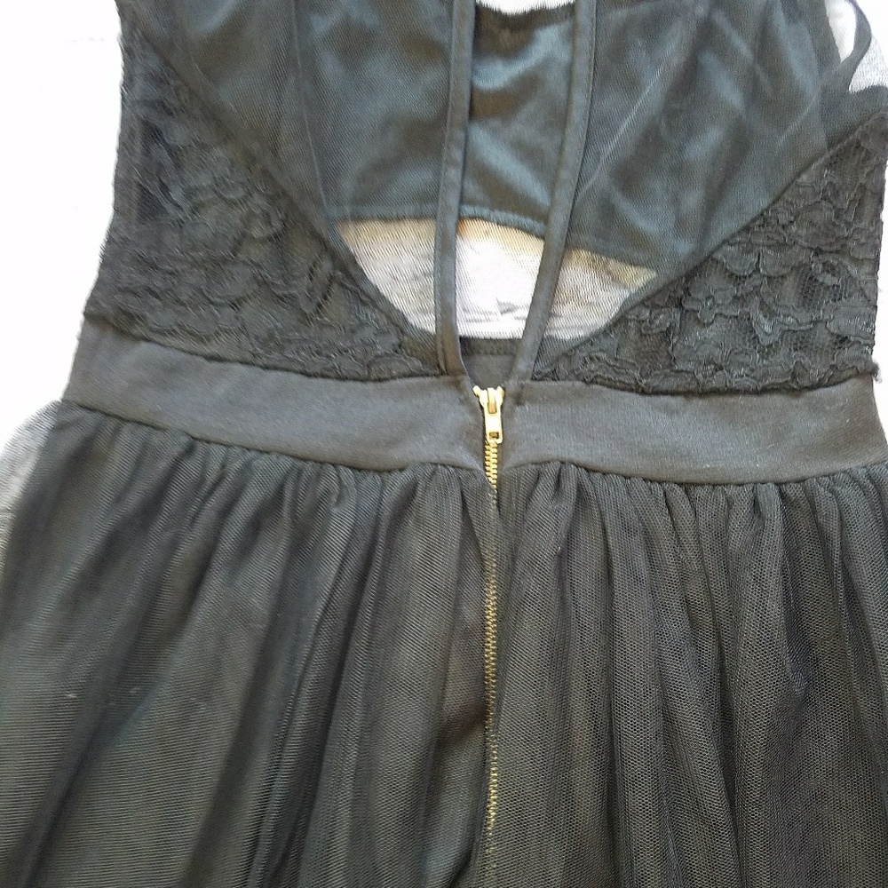 Malloy Black Mesh Tutu Black Dress Juniors Sz Med - Picture 4 of 8